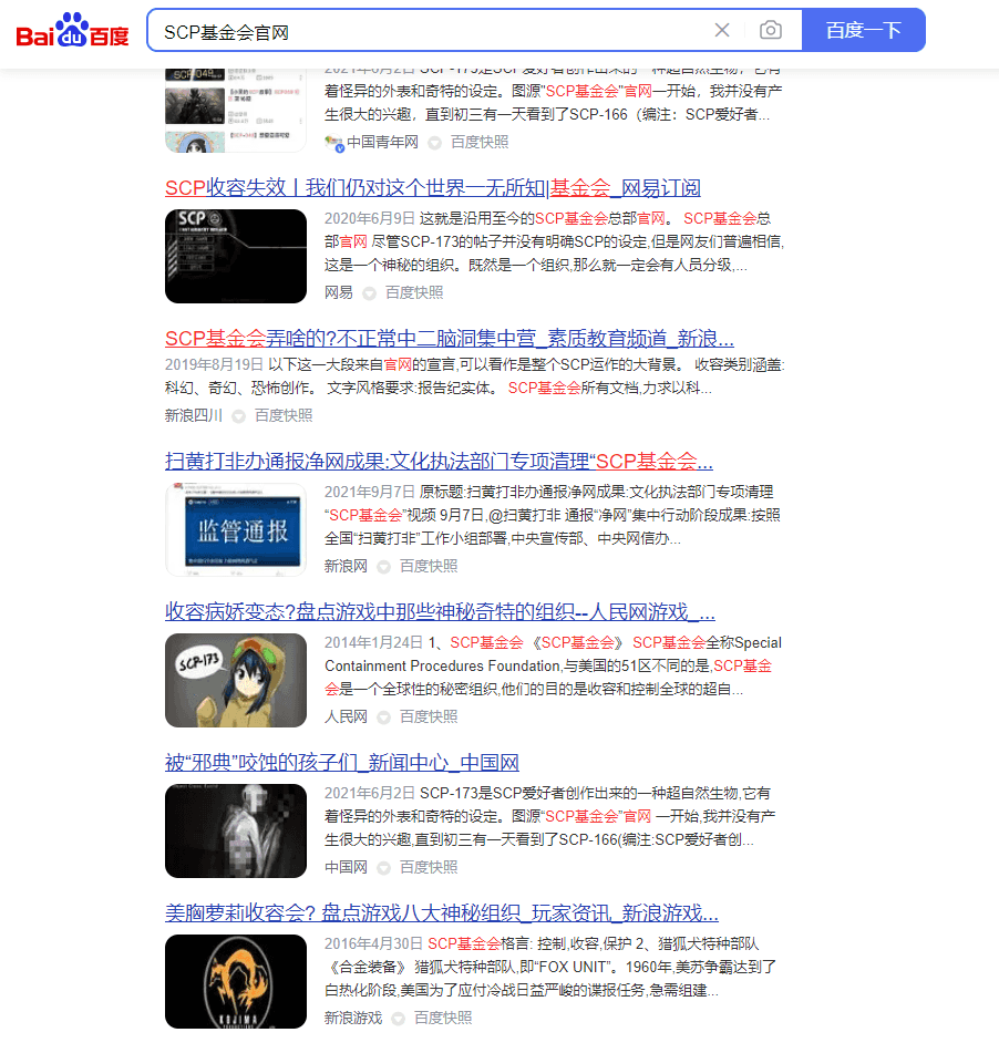 百度的结果